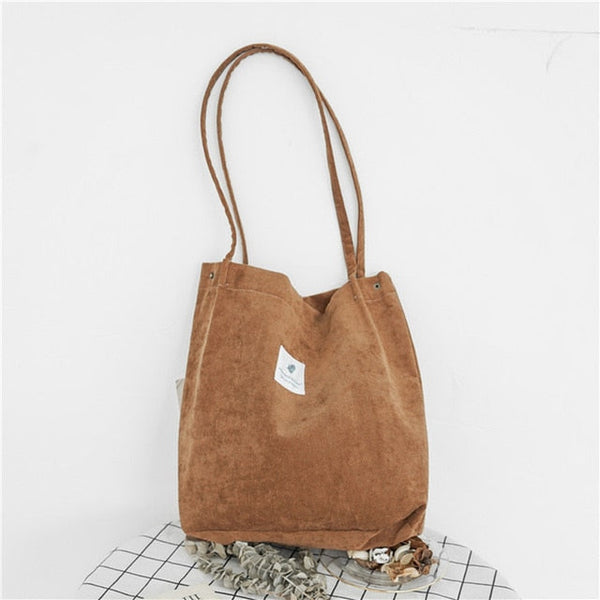 Korean Style Corduroy Tote Bag (6 Colors)