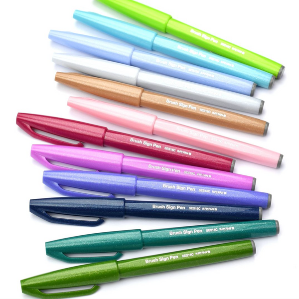 Pentel Fude Touch Brush Sign Pen - New Colors