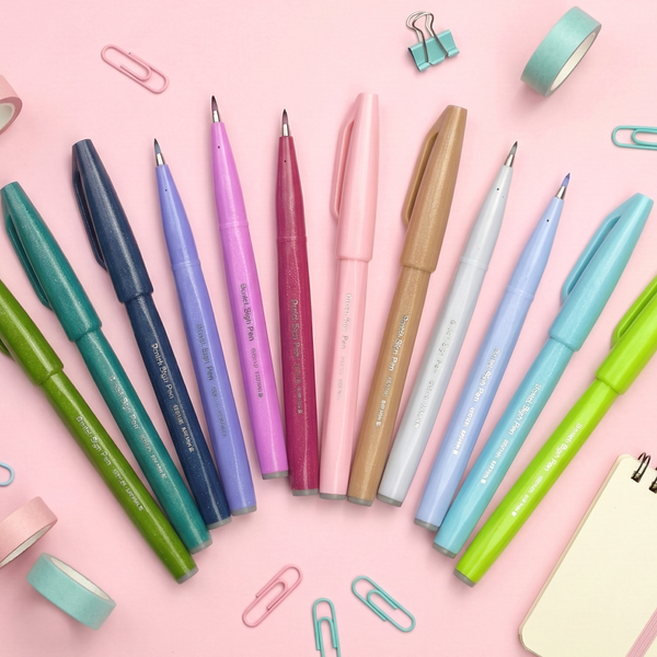 Pentel Fude Touch Brush Sign Pen - New Colors