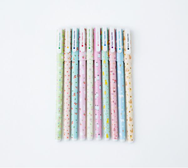 Kawaii Animal Gel Pen - 10 Color Set