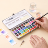 50 Color Watercolor Set With Brushes