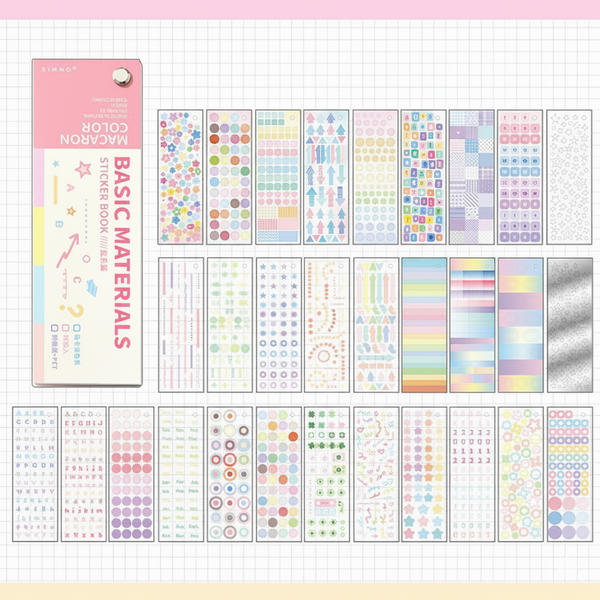 Basic Materials Sticker Book – Pastel & Neutral Palettes