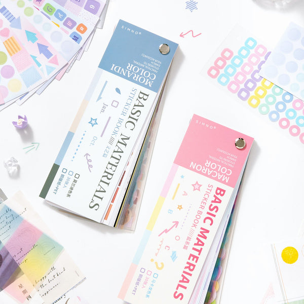 Basic Materials Sticker Book – Pastel & Neutral Palettes