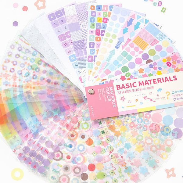 Basic Materials Sticker Book – Pastel & Neutral Palettes