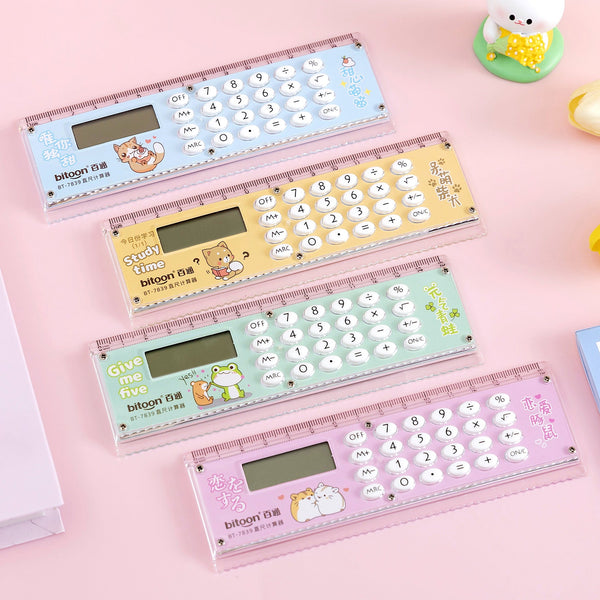 Bitoon Study Essential 2-in-1 Calculator Ruler