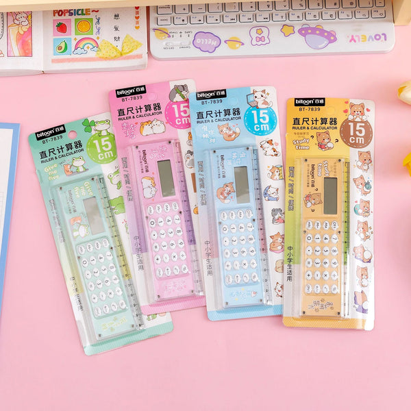 Bitoon Study Essential 2-in-1 Calculator Ruler