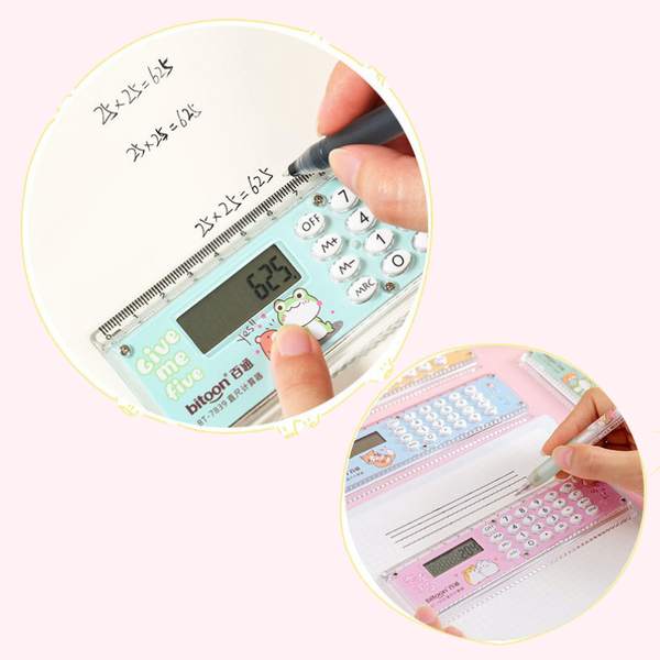 Bitoon Study Essential 2-in-1 Calculator Ruler