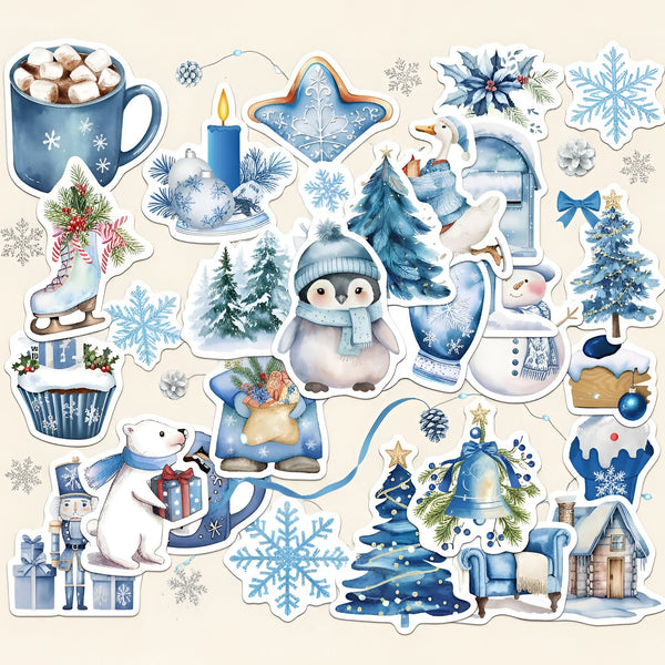 Blue Winter Wonderland Stickers