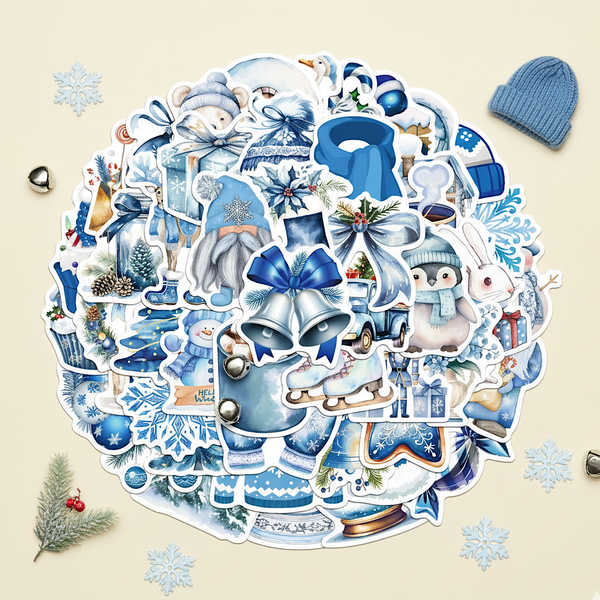 Blue Winter Wonderland Stickers