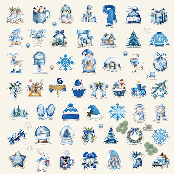 Blue Winter Wonderland Stickers