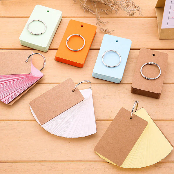 Colorful Key Ring Word Cards (7 Colors)