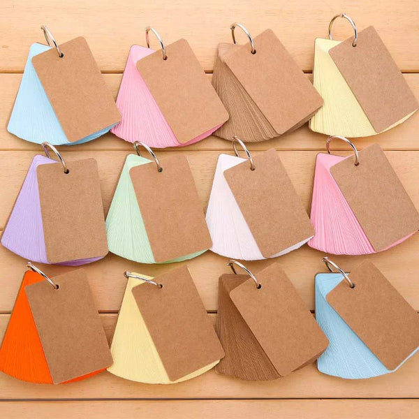Colorful Key Ring Word Cards (7 Colors)