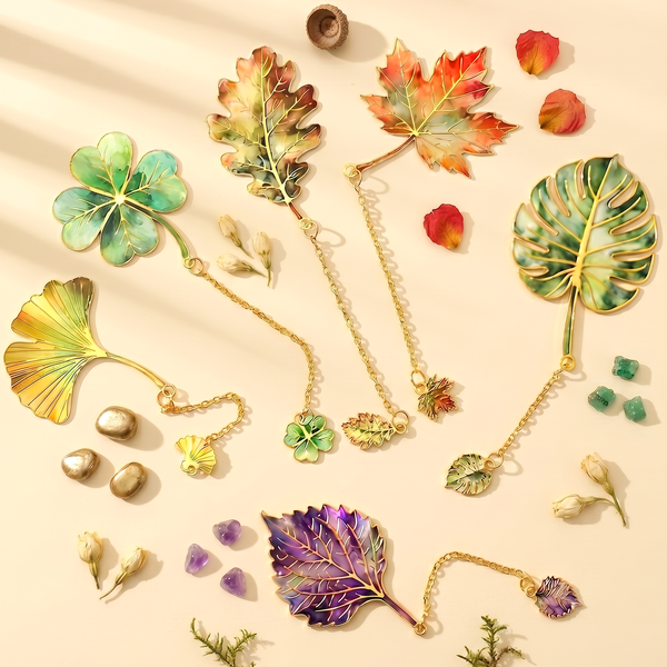Pressed Leaf Charm Bookmark