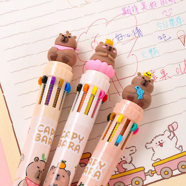 Cute Capybara 10-in-1 Multi Color Pen