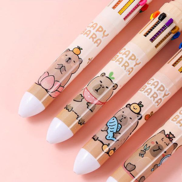 Cute Capybara 10-in-1 Multi Color Pen