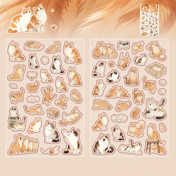 Cute Cat Sticker Sheets - Meow Mood