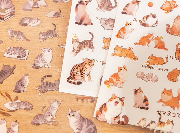 Cute Cat Sticker Sheets - Meow Mood