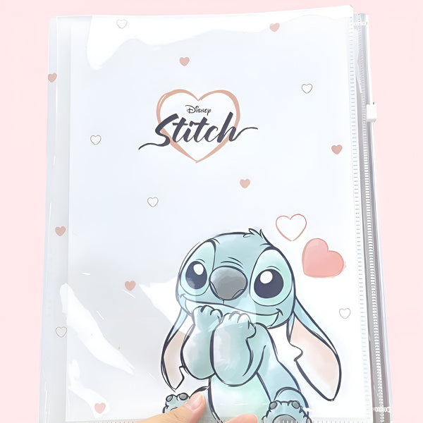 Cute Model Stitch A4 Zipper Folder Pocket