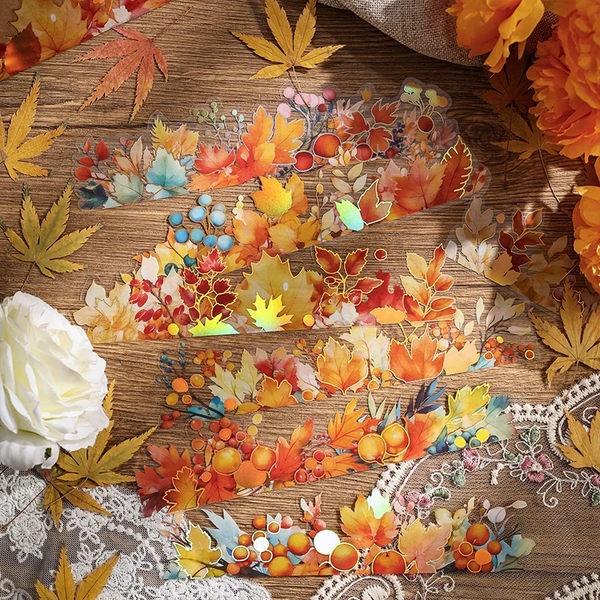 Fall Leaves Long Strip Stickers