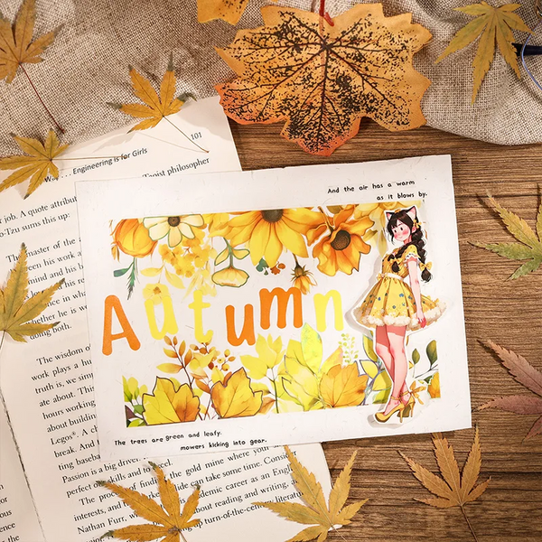 Fall Leaves Long Strip Stickers