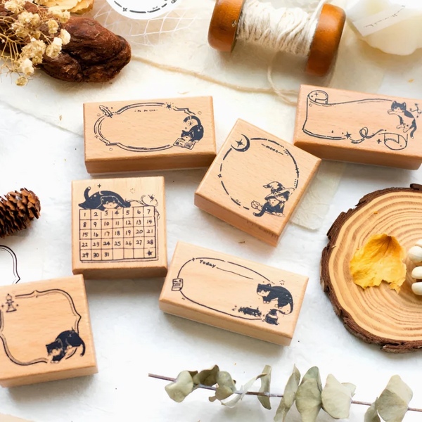 Feline Journal Wooden Stamp