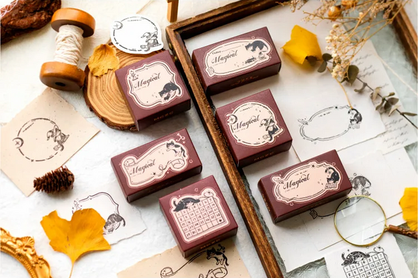 Feline Journal Wooden Stamp