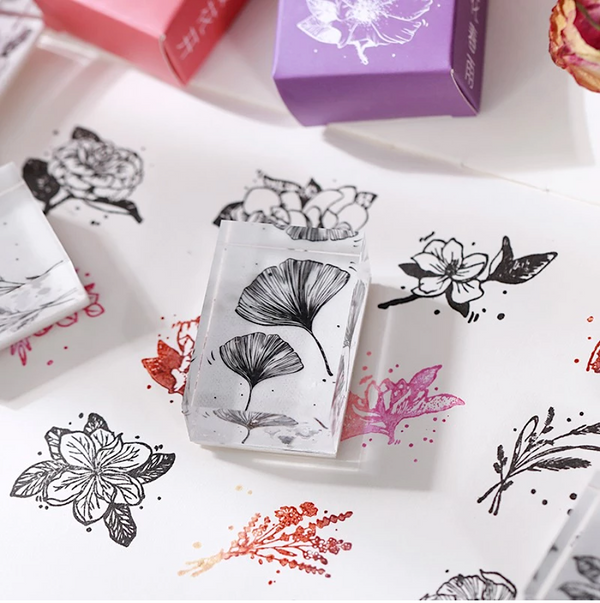 Flower Garden Rubber Stamp - Rye