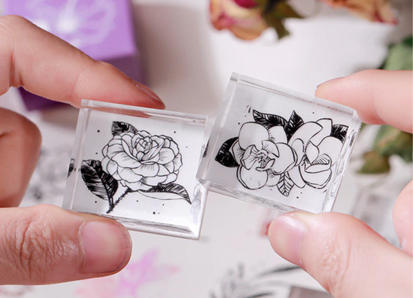 Flower Garden Rubber Stamp - Magnolia