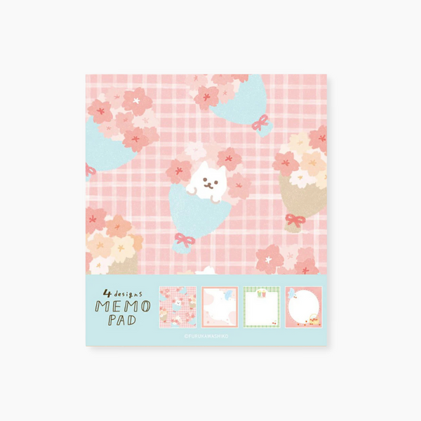 Furukawashiko 4 Designs Memo Pad - Fluffy Sakura