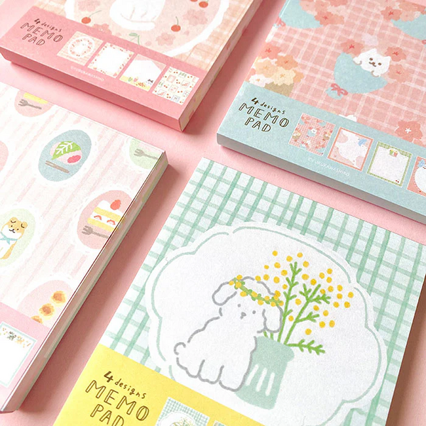 Furukawashiko 4 Designs Memo Pad - Cat & Sakura