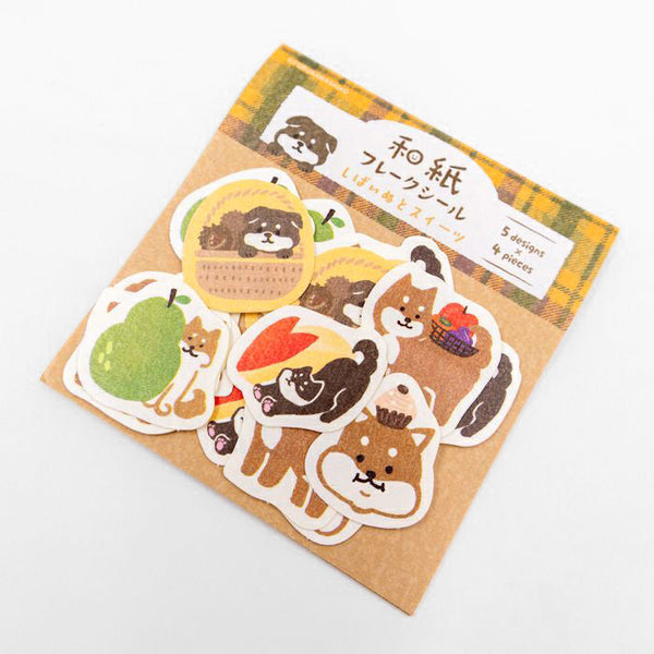 Furukawashiko Flake Stickers - Limited Autumn Edition - Shiba Inu & Sweets