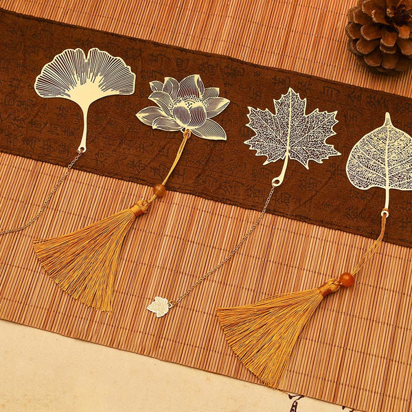 Golden Autumn Leaf Bookmark