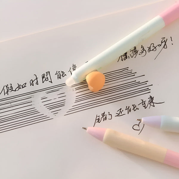 Heart Shaped Clip Erasable Gel Pen