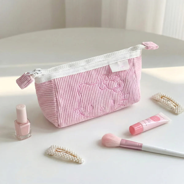 Hello Kitty Corduroy Cosmetic Pouch