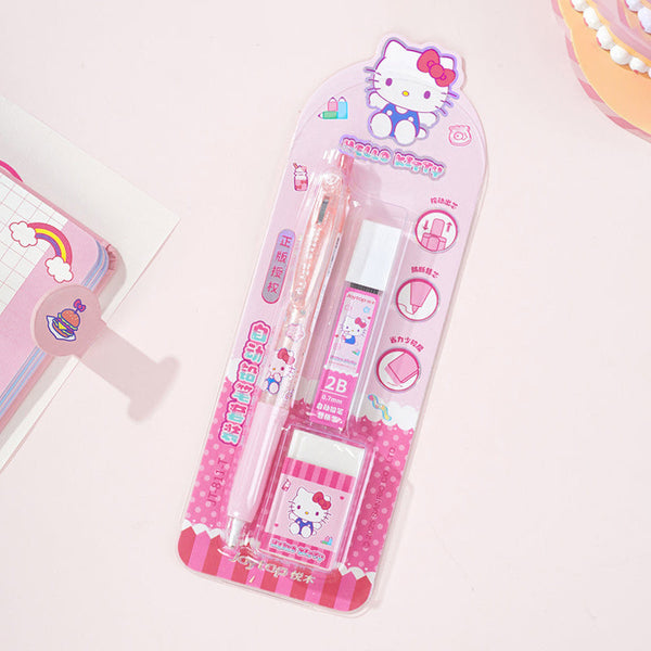 Hello Kitty Mechanical Pencil + Eraser + Refills Set