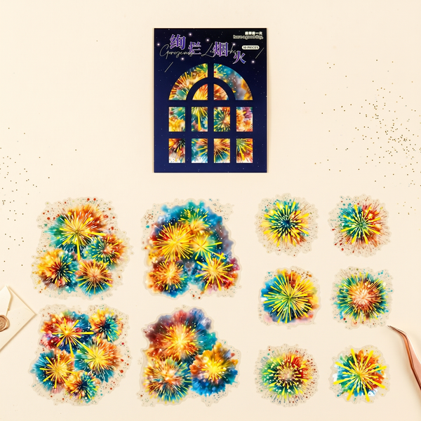 Holo Fireworks Deco Stickers
