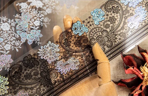 Holo Lace Pattern Clear Washi Tape