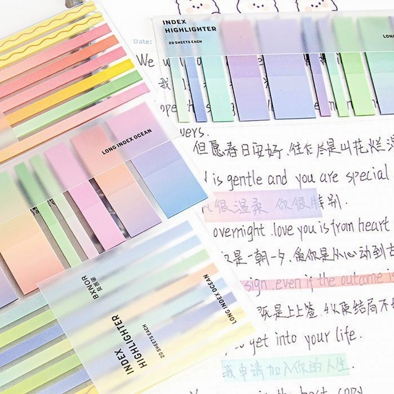 Iconic Index Short Highlighter Sticky Notes – Kawaii Stationery Shop