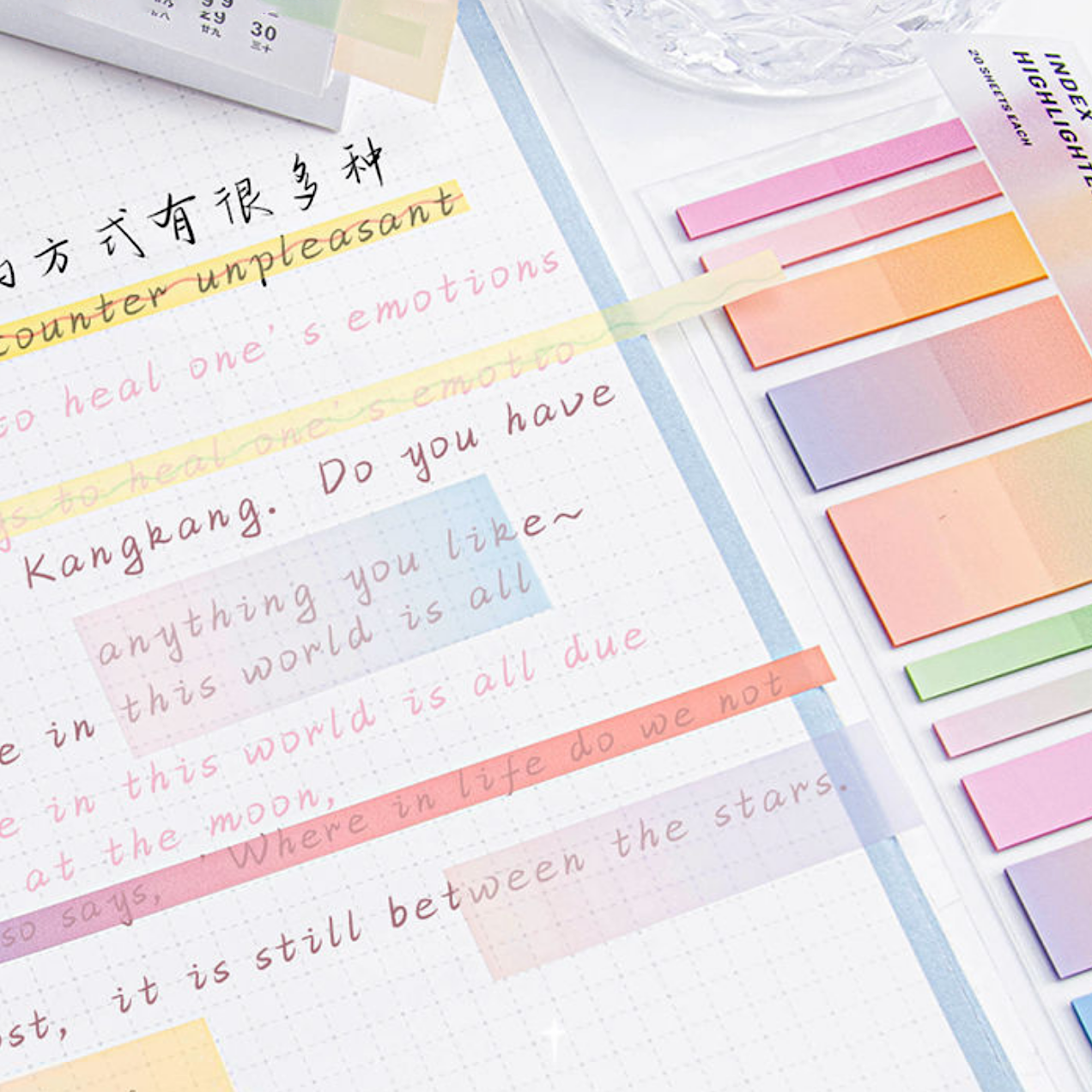 Iconic Index Short Highlighter Sticky Notes – Kawaii Stationery Shop
