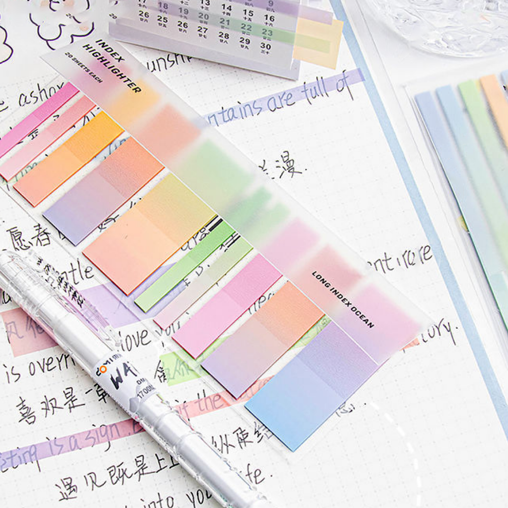 Iconic Index Short Highlighter Sticky Notes – Kawaii Stationery Shop