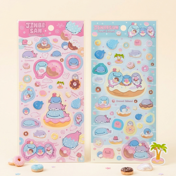 Jinbesan Donut Island Stickers - Limited Summer Edition