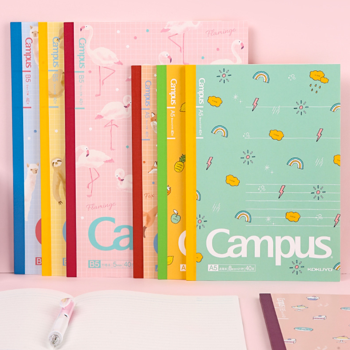 KOKUYO Campus Notebook - Semi B5 - Grid - Fluffy Animals – Kawaii ...