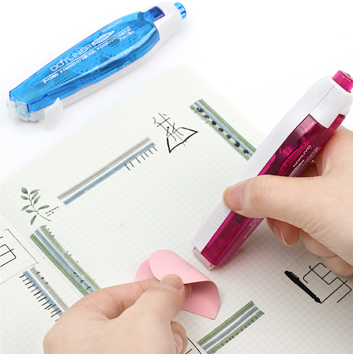 KOKUYO Dotliner Knock Retractable Glue Tape Roller – Kawaii Stationery Shop