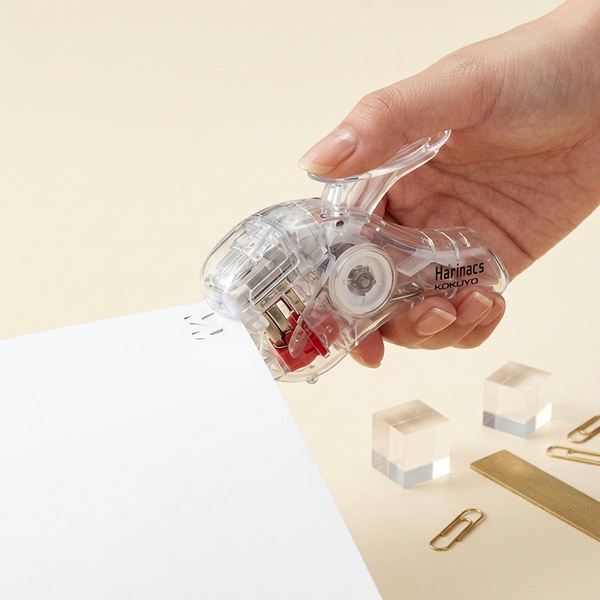 KOKUYO Harinacs Stapleless Stapler - Transparent Edition