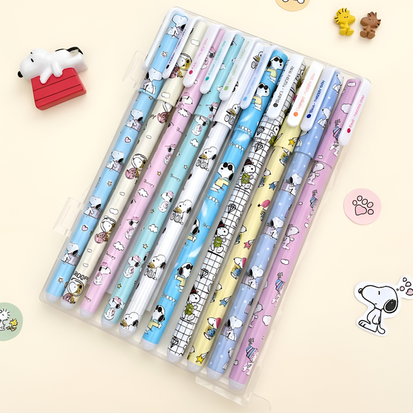 Kawaii Snoopy Gel Ink Pens - Set of 10