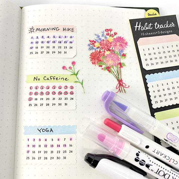 Midori Habit Tracker Sticky Notes - Colorful