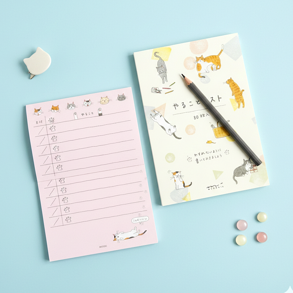 Midori To-Do List Memo Pad - Cats
