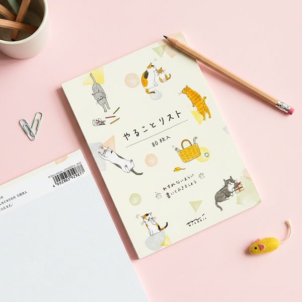 Midori To-Do List Memo Pad - Cats