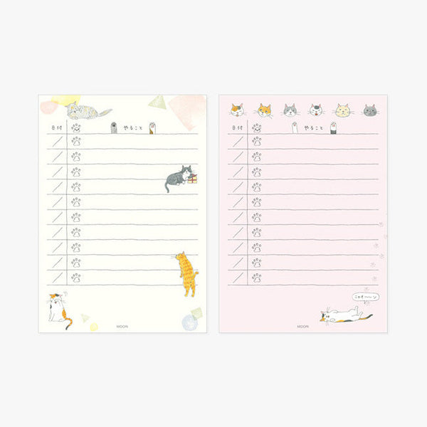 Midori To-Do List Memo Pad - Cats
