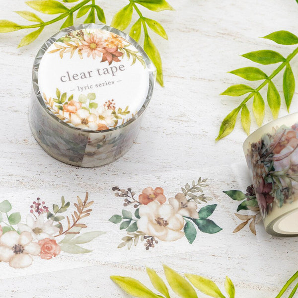 Mind Wave Lyric Series Clear Washi Tape - Flower Bouquet
